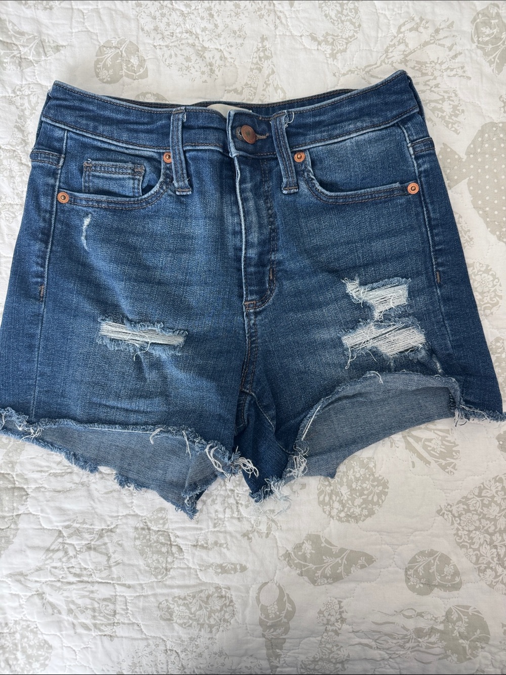 Universal Thread Distressed Dark Blue Denim Cutoff Shorts